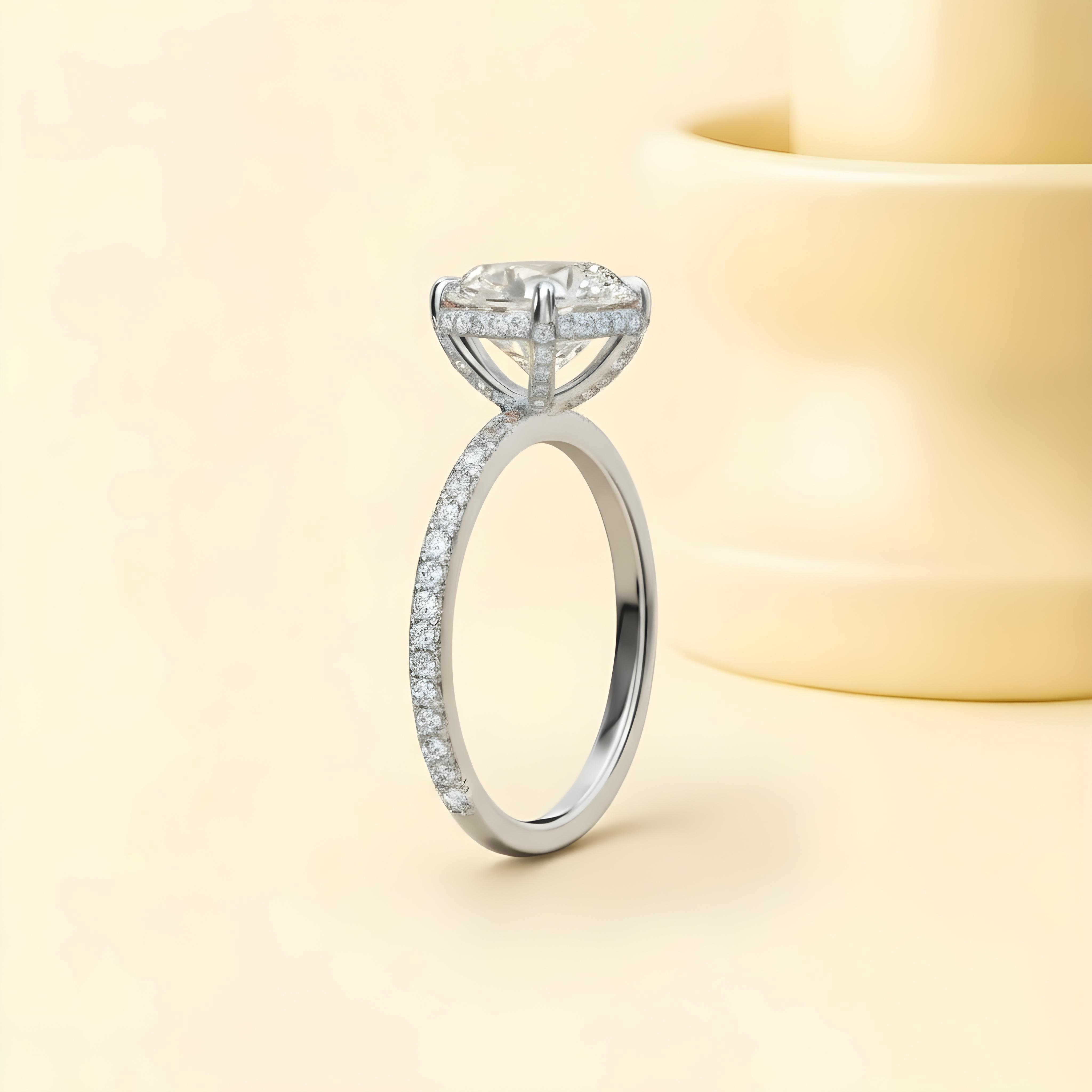 Round Cut Moissanite Diamond Ring