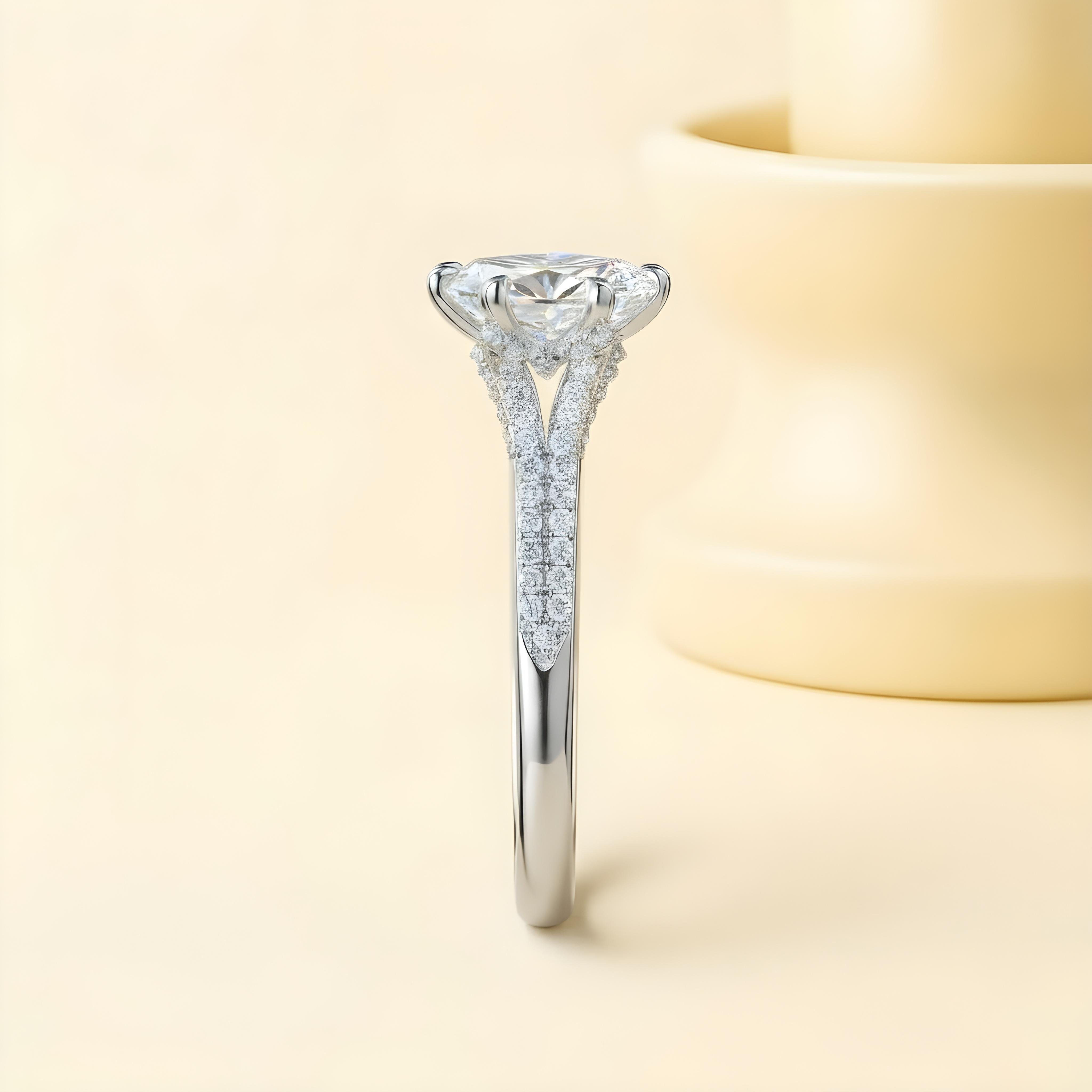 Marquise Moissanite Band Ring
