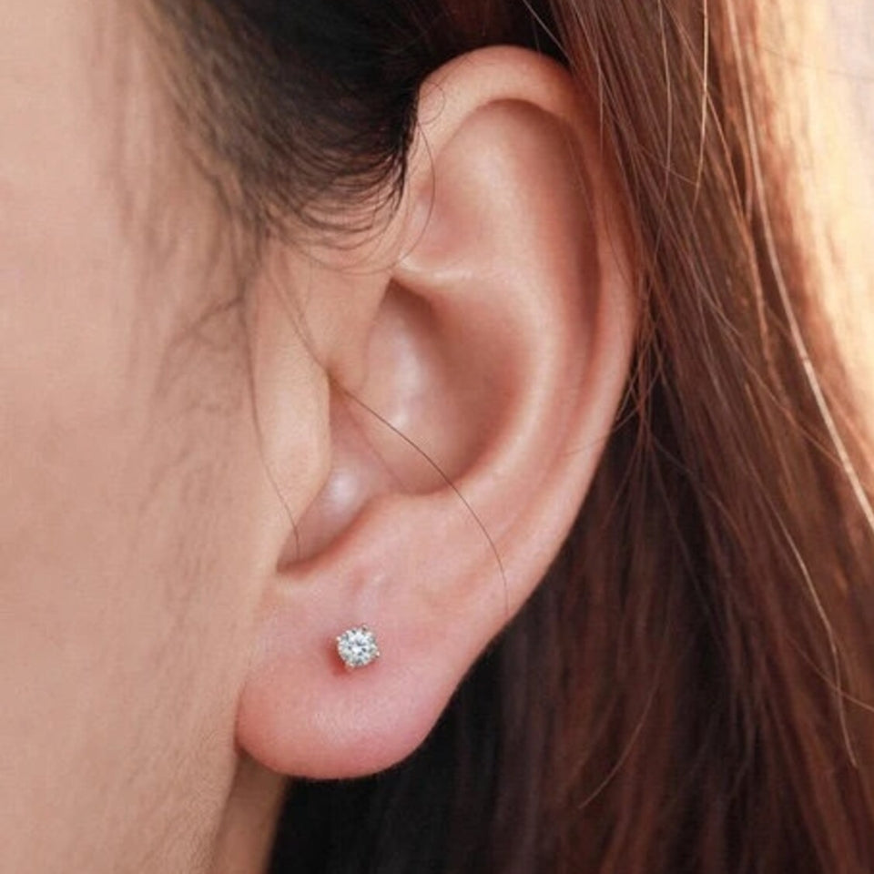 Moissanite Diamond Screw Back Stud