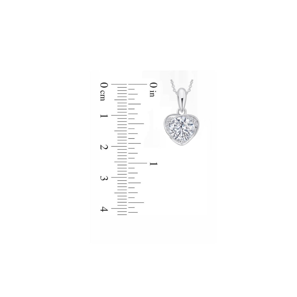 Moissanite Diamond Love Heart Pendant Necklace
