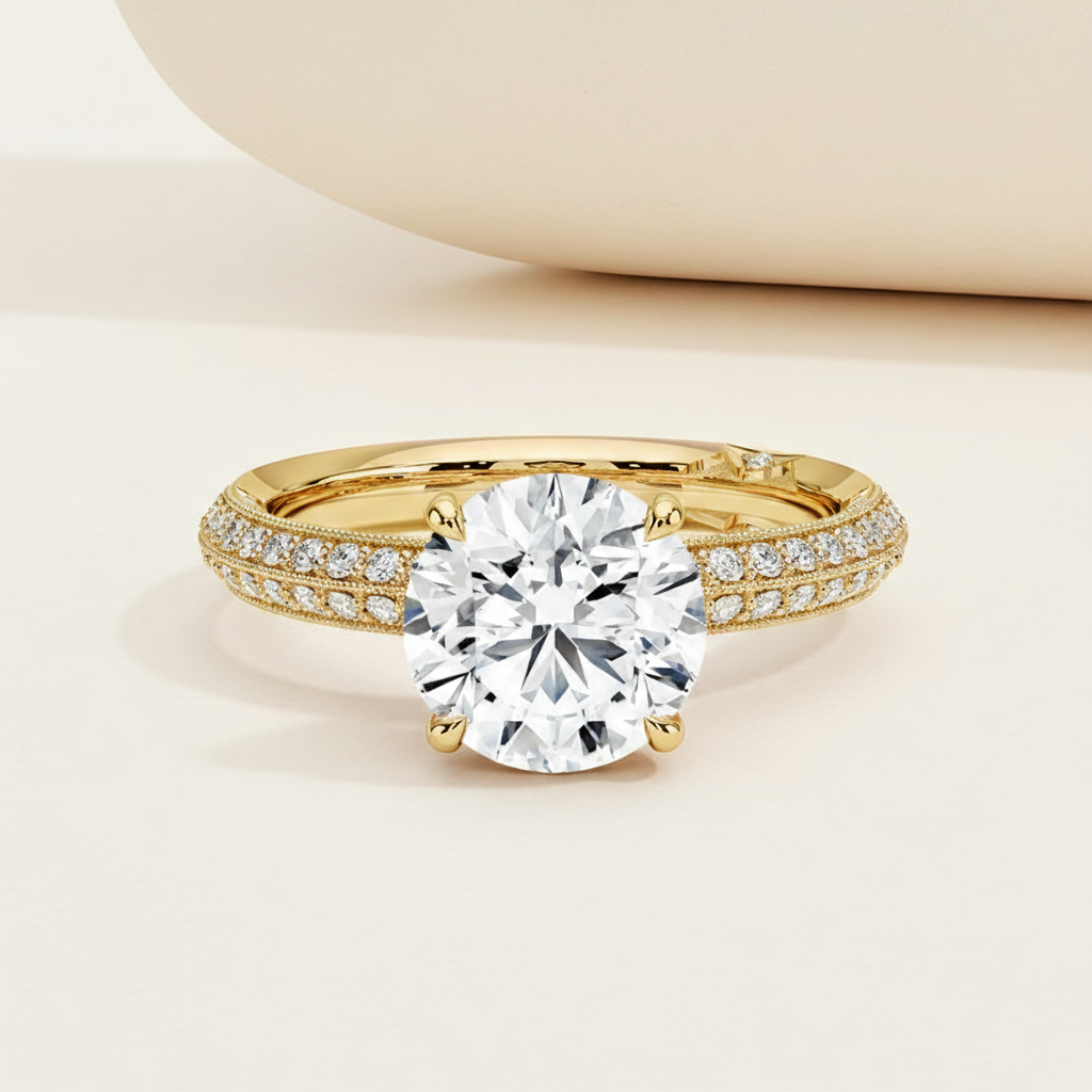 Six Prong Moissanite Diamond Ring