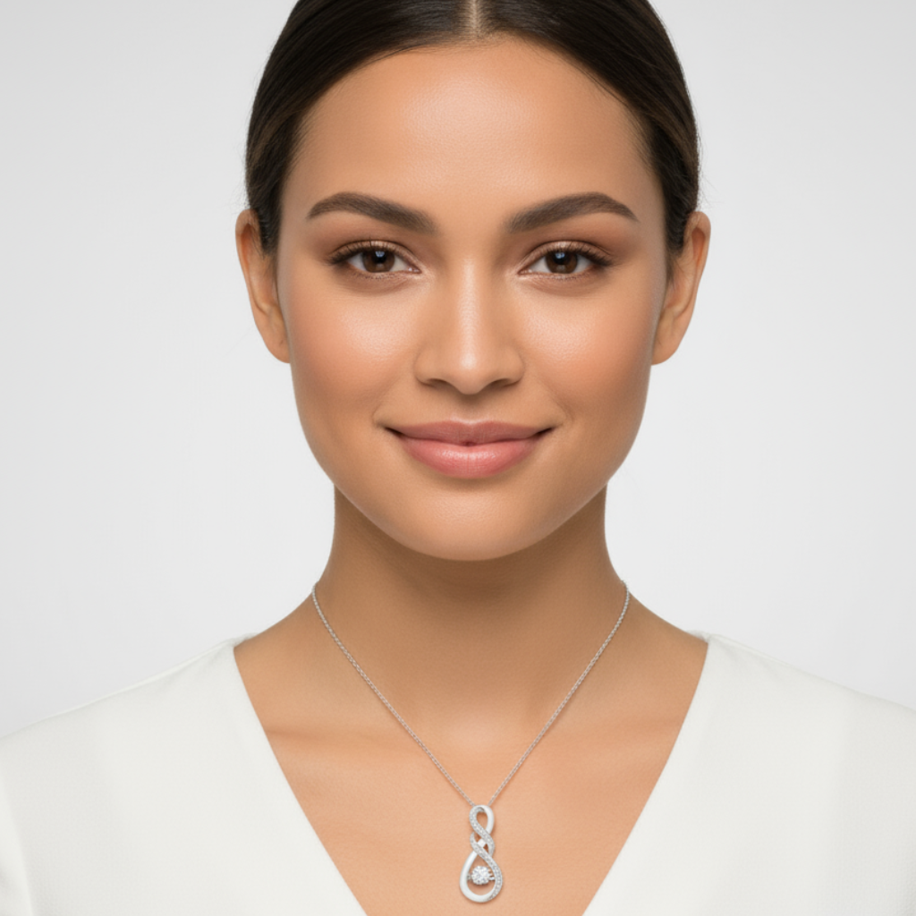 Double Twisted Infinity Pendant Necklace