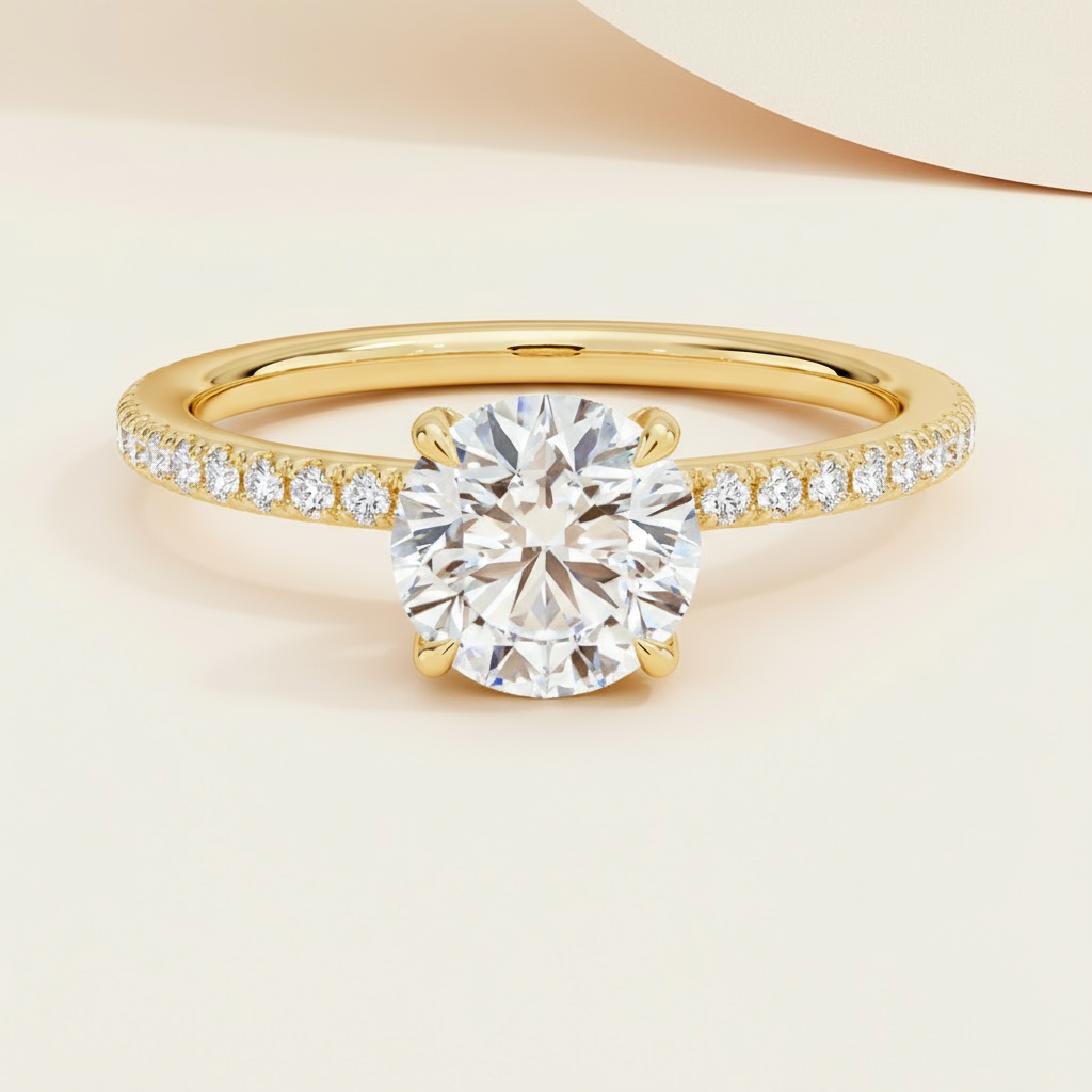 Round Cut Moissanite Diamond Ring