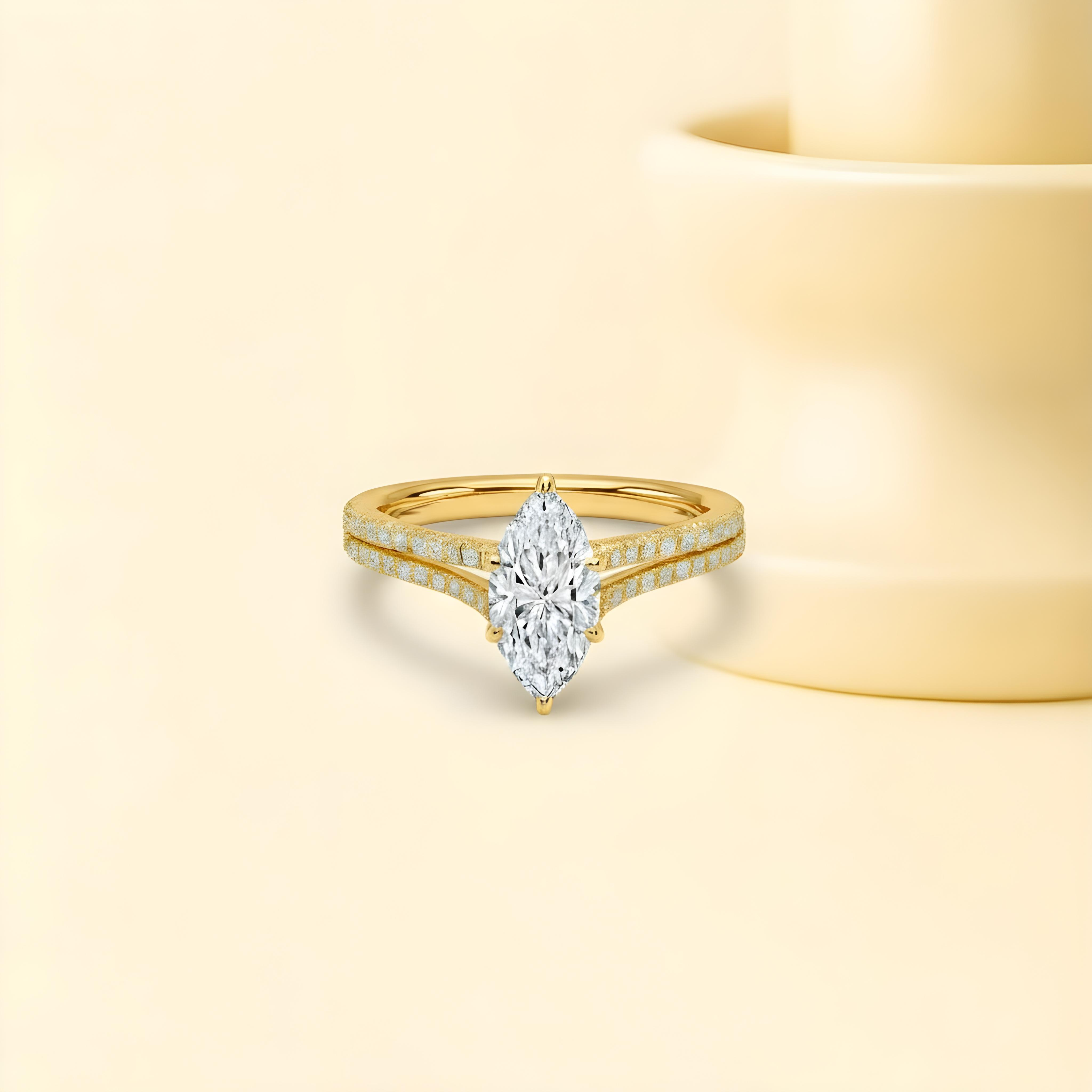 Marquise Moissanite Band Ring