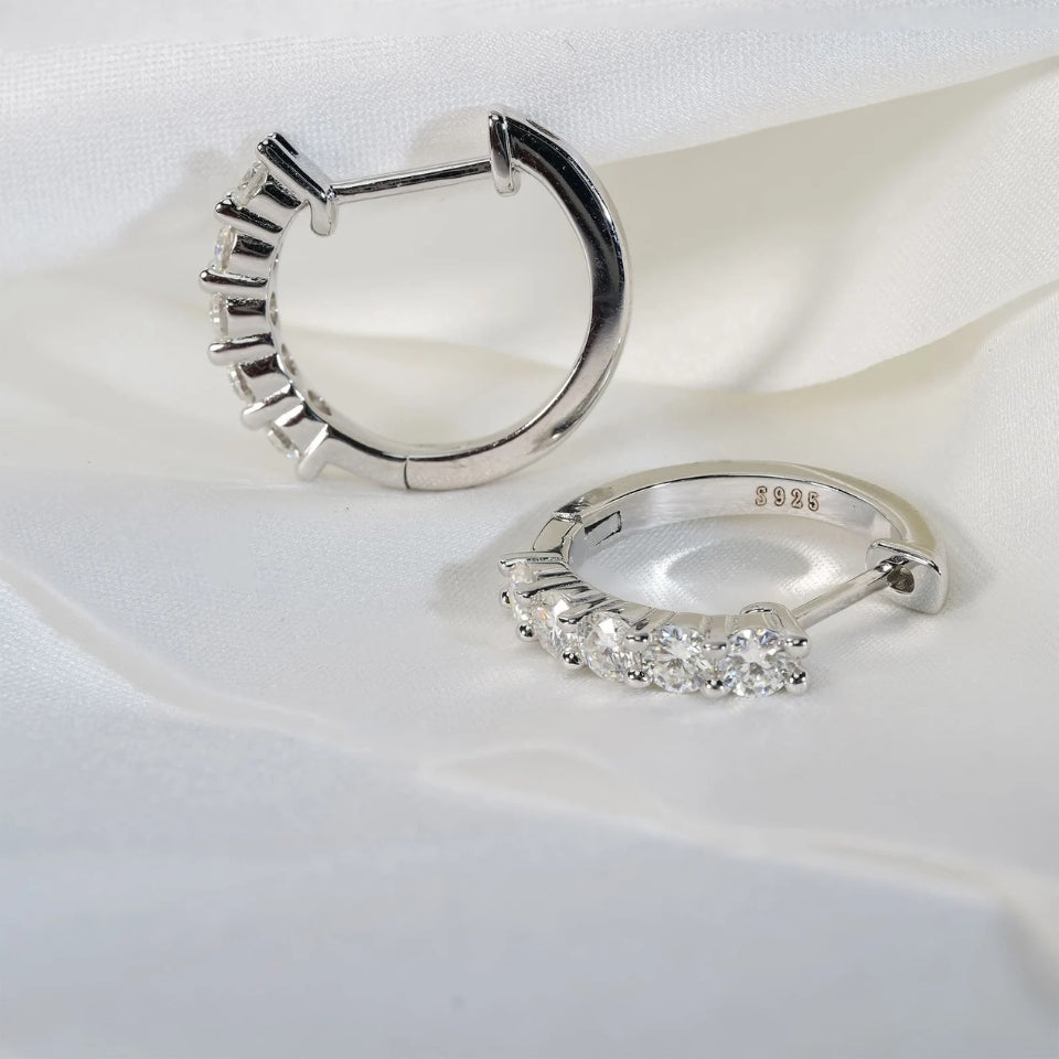 Moissanite Diamond Hoop Earrings