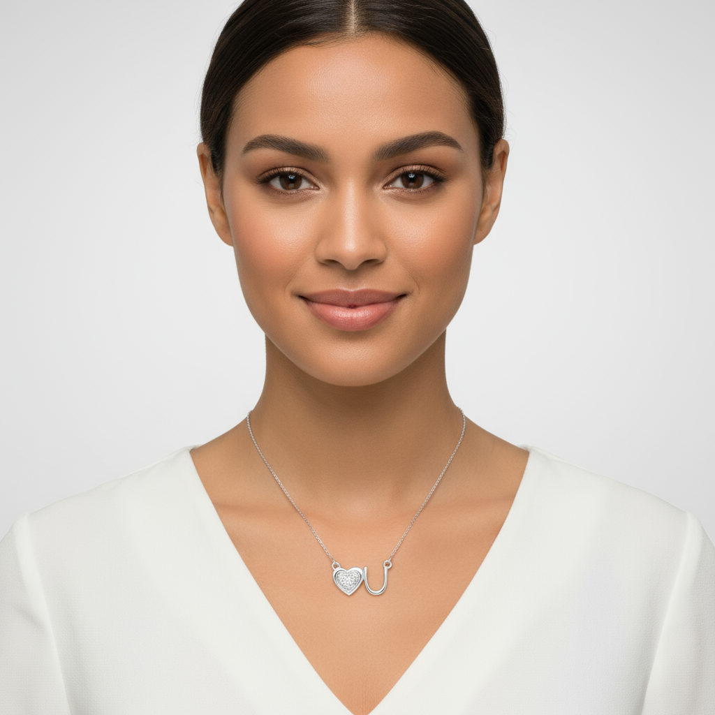 Love You Heart Pendant Necklace