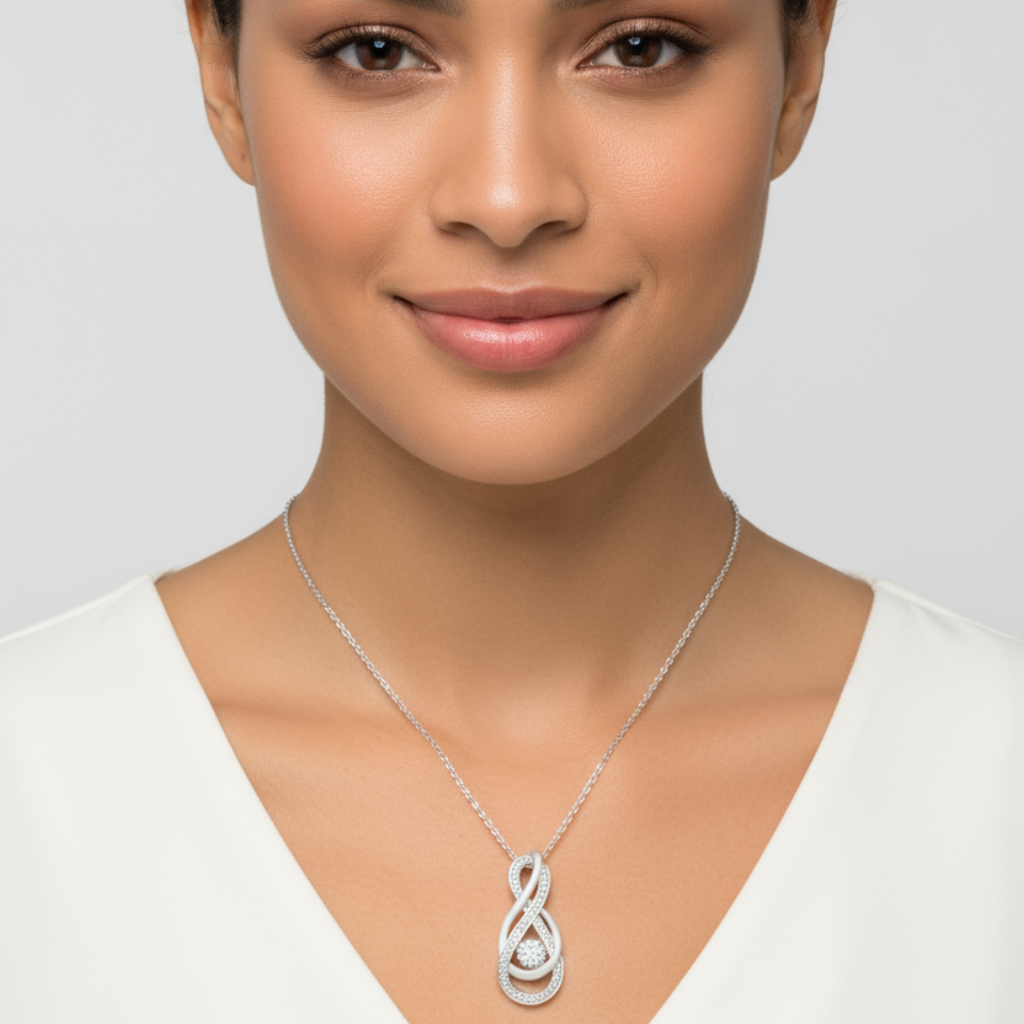 Intertwining Infinity Pendant Necklace