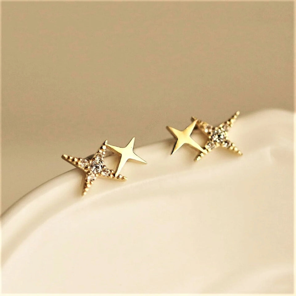 Moissanite Diamond Star Stud