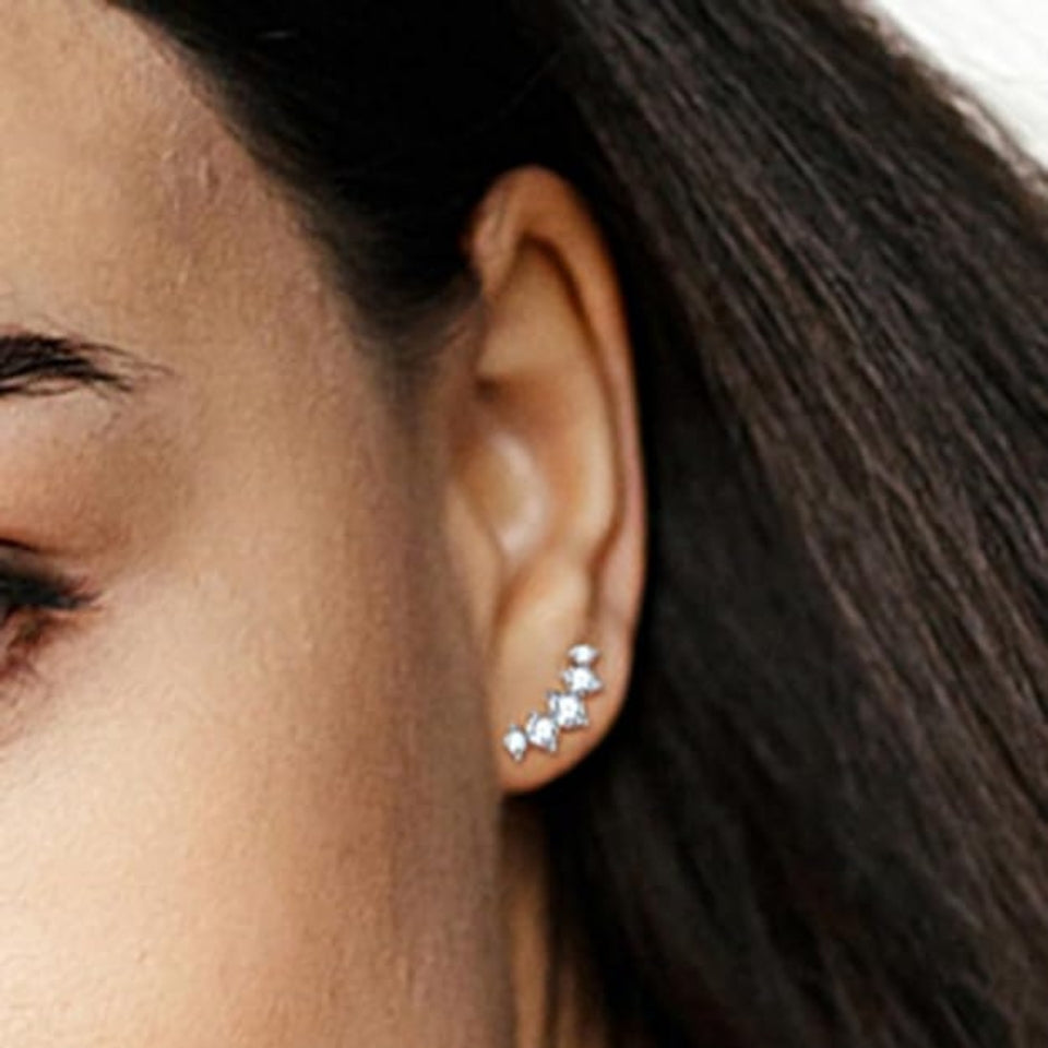 Ear Crawler Moissanite Diamond Stud