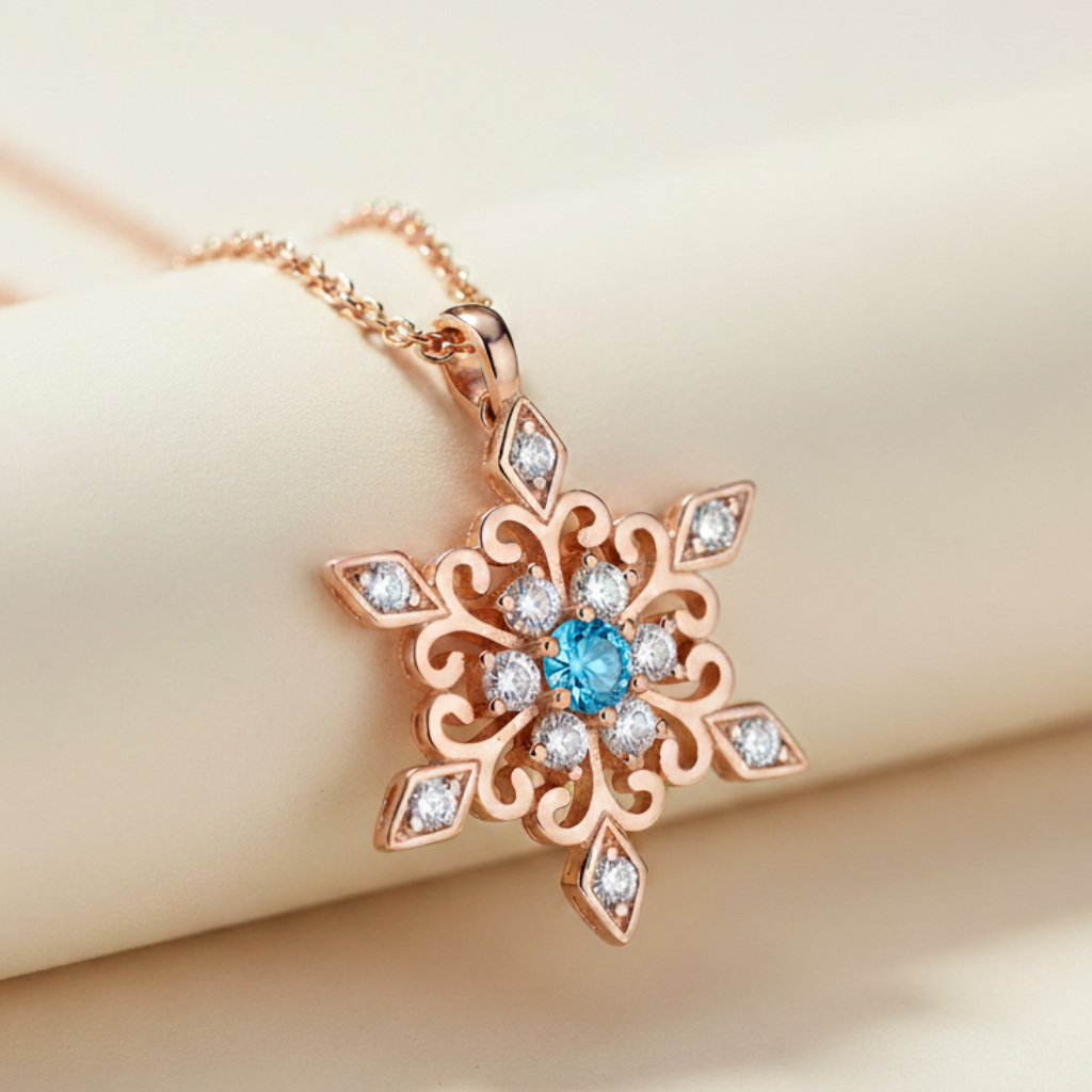 Birthday Snowflake Pendant Necklace