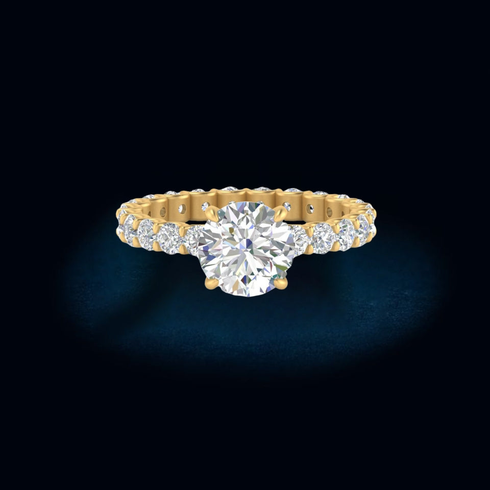 Round Shape Pointer Moissanite Ring