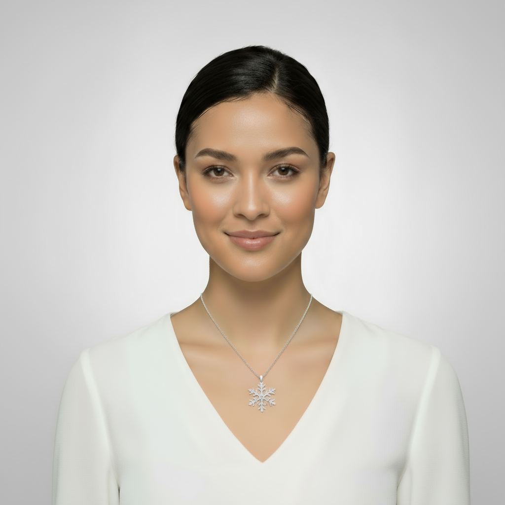 Cluster Snowflake Pendant Necklace