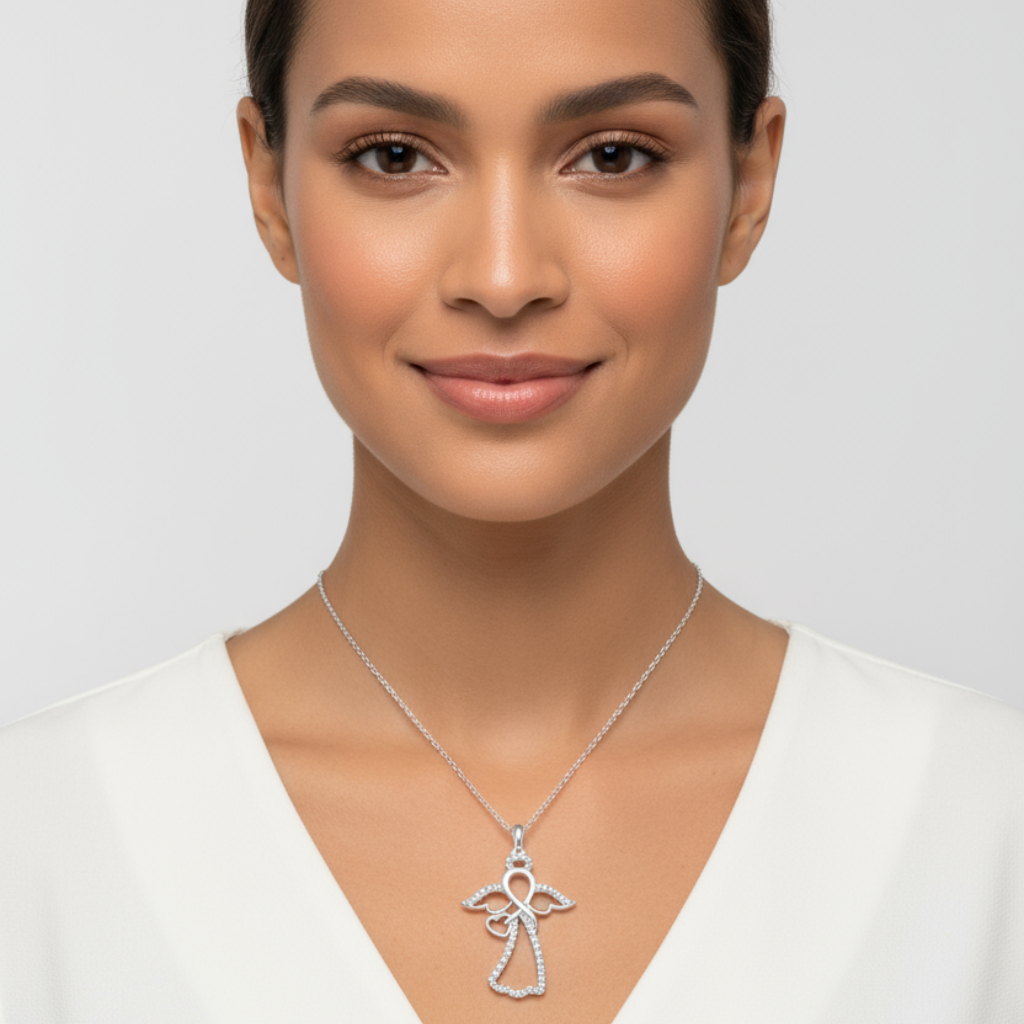 Infinity Angel Pendant Necklace