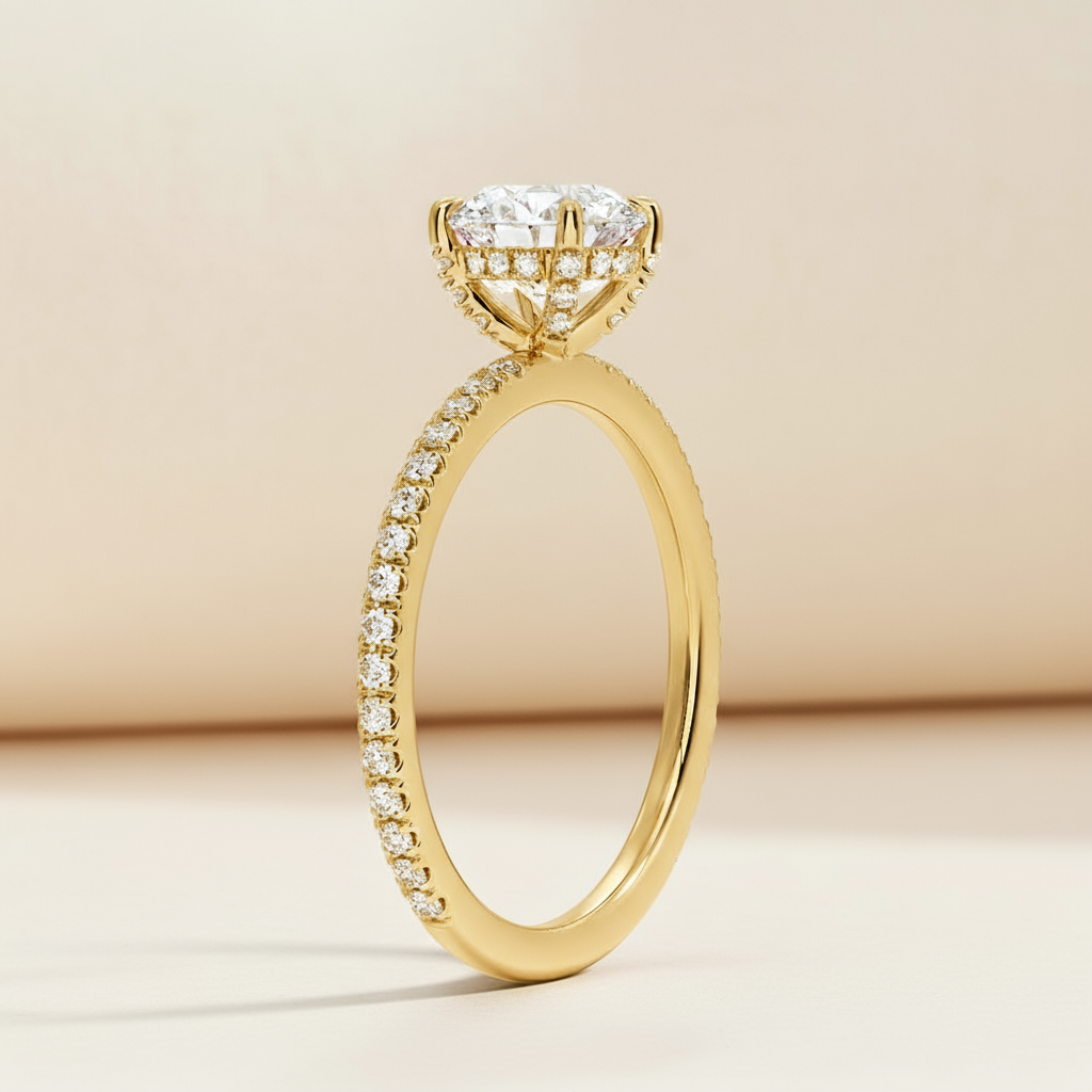 Round Cut Moissanite Diamond Ring