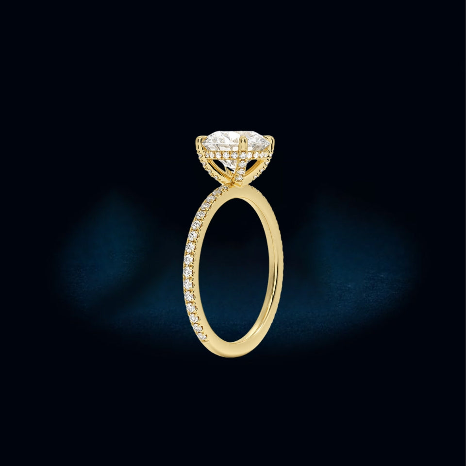Round Cut Moissanite Diamond Ring