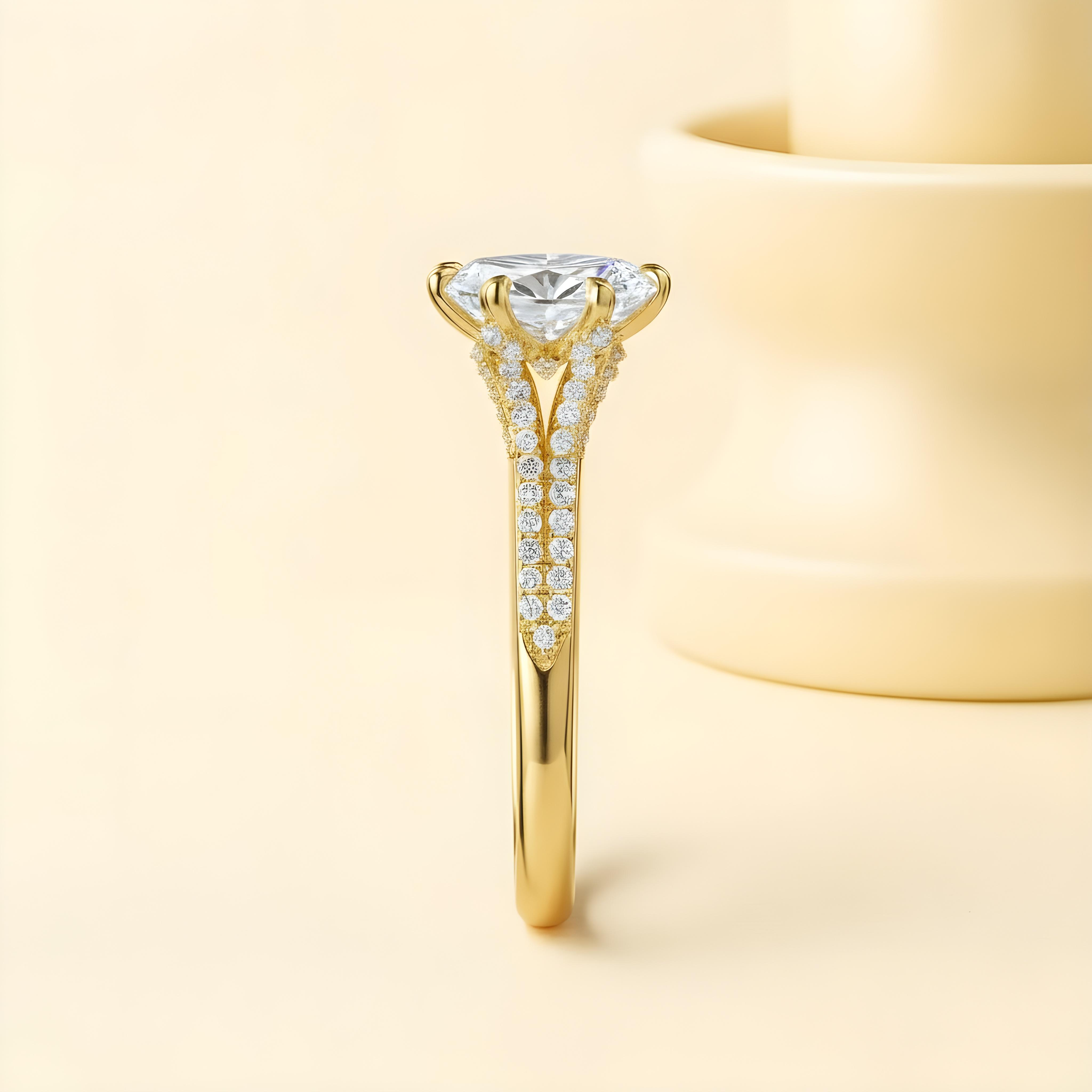 Marquise Moissanite Band Ring