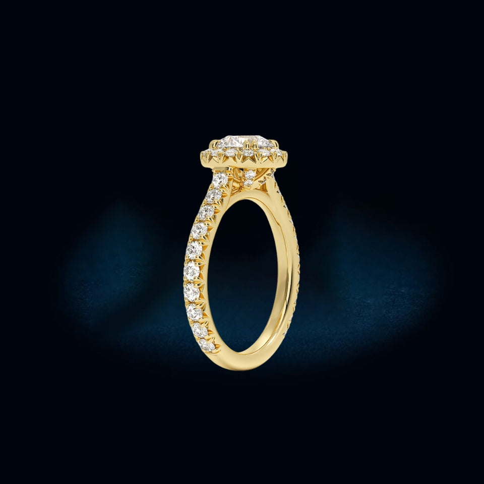 Round Moissanite Halo Ring