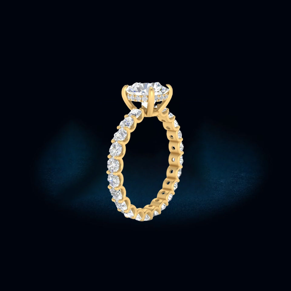 Round Shape Pointer Moissanite Ring