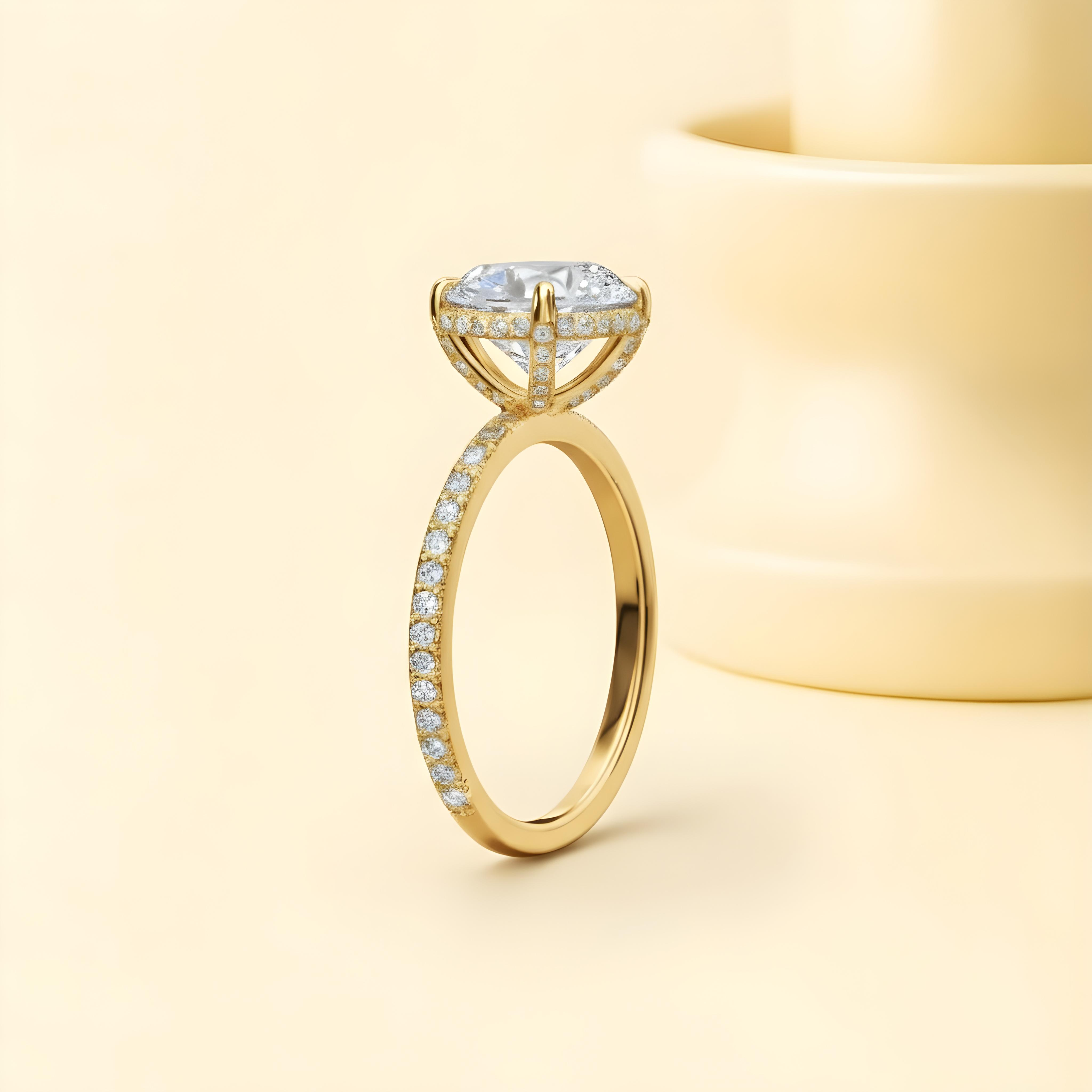 Round Cut Moissanite Diamond Ring