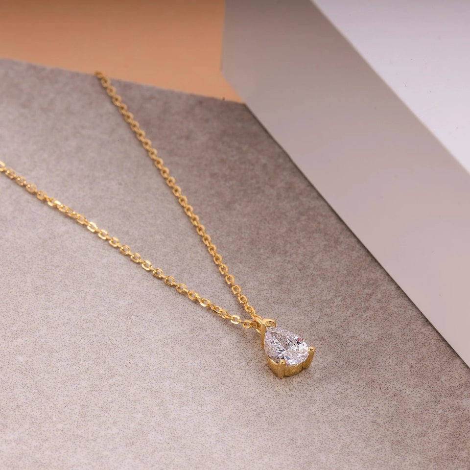 Pear Teardrop Pendant Necklace