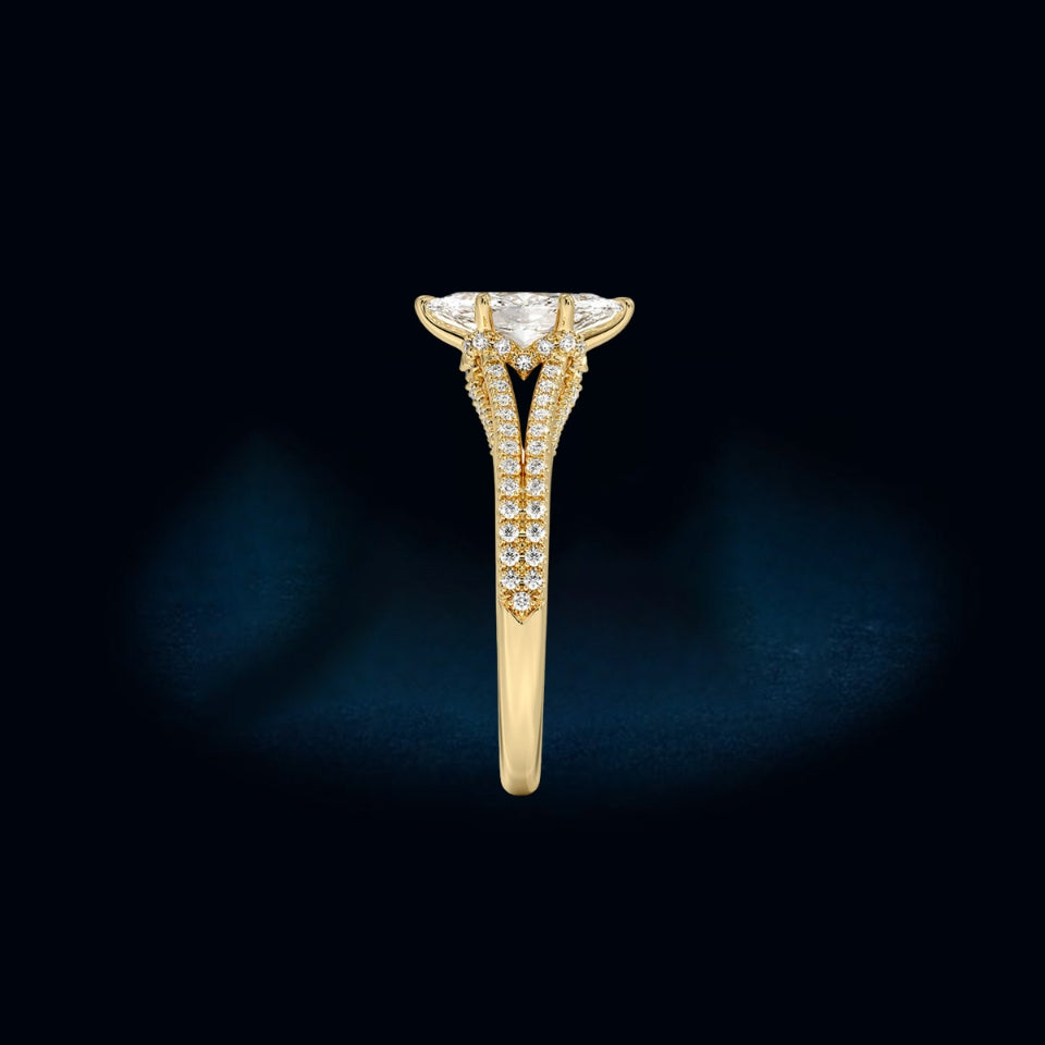Marquise Moissanite Band Ring