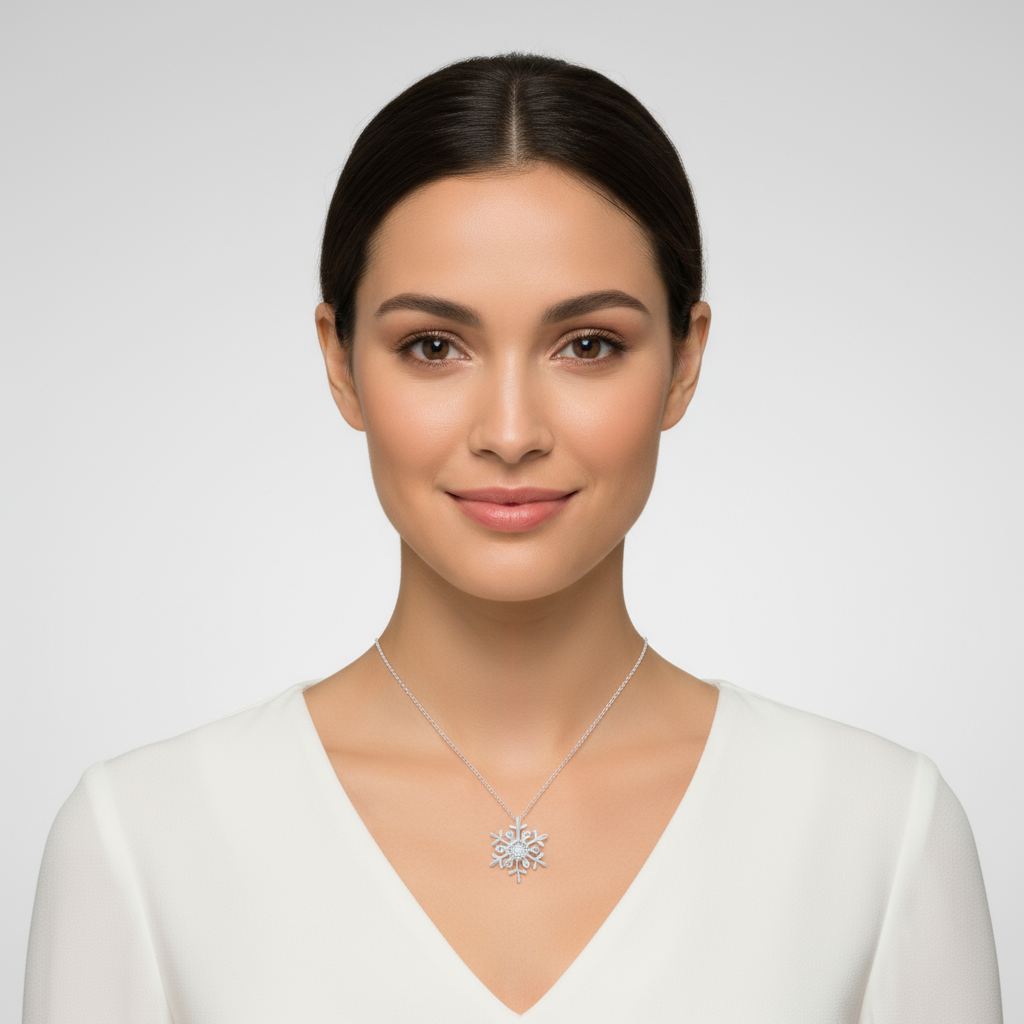 Accent Snowflake Pendant Necklace