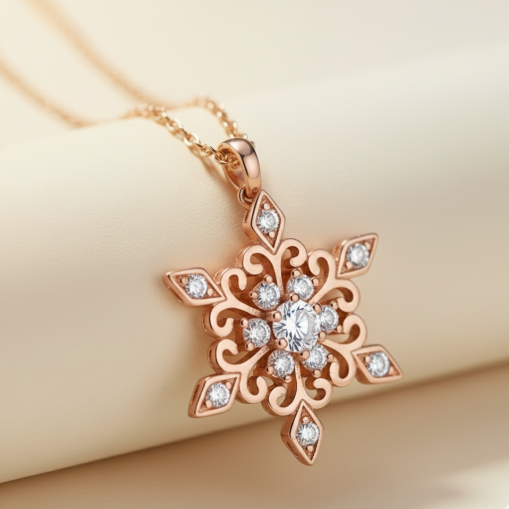 Birthday Snowflake Pendant Necklace