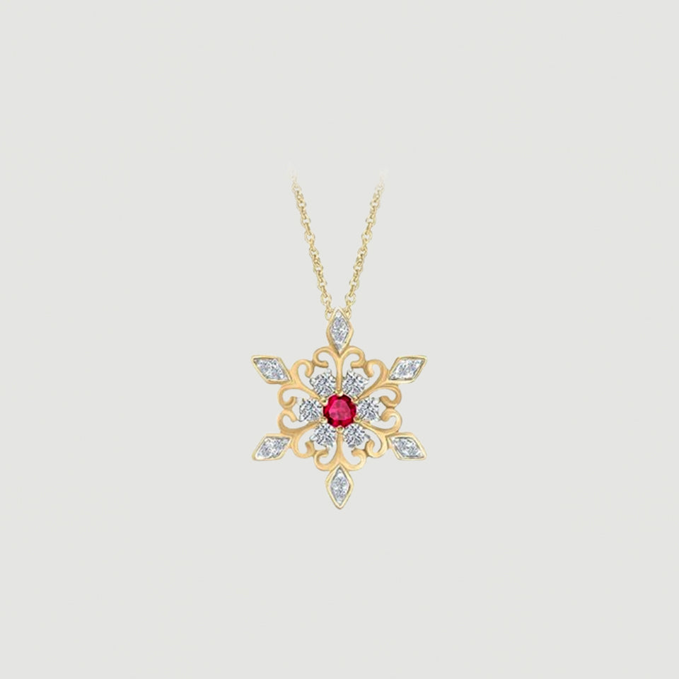 Birthday Snowflake Necklace