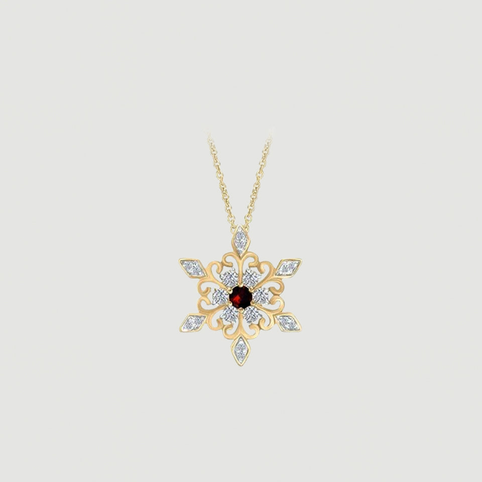 Birthday Snowflake Necklace