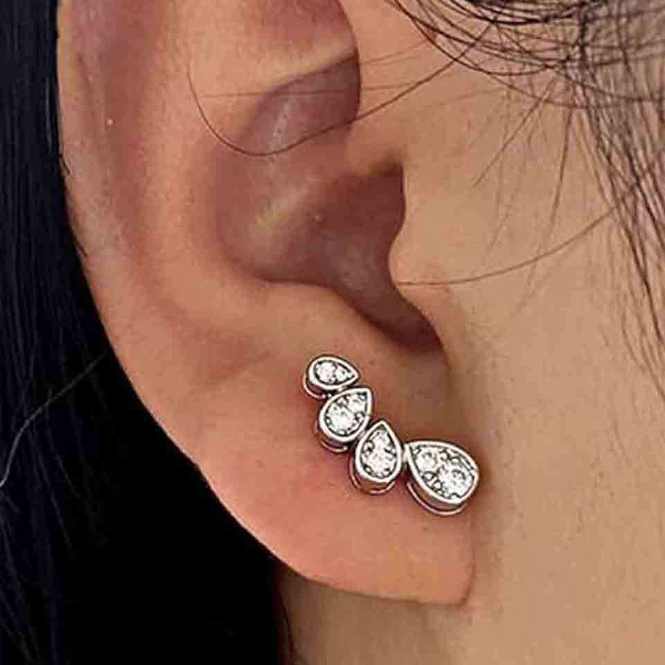 Cubic Zirconia Ear Crawler Stud