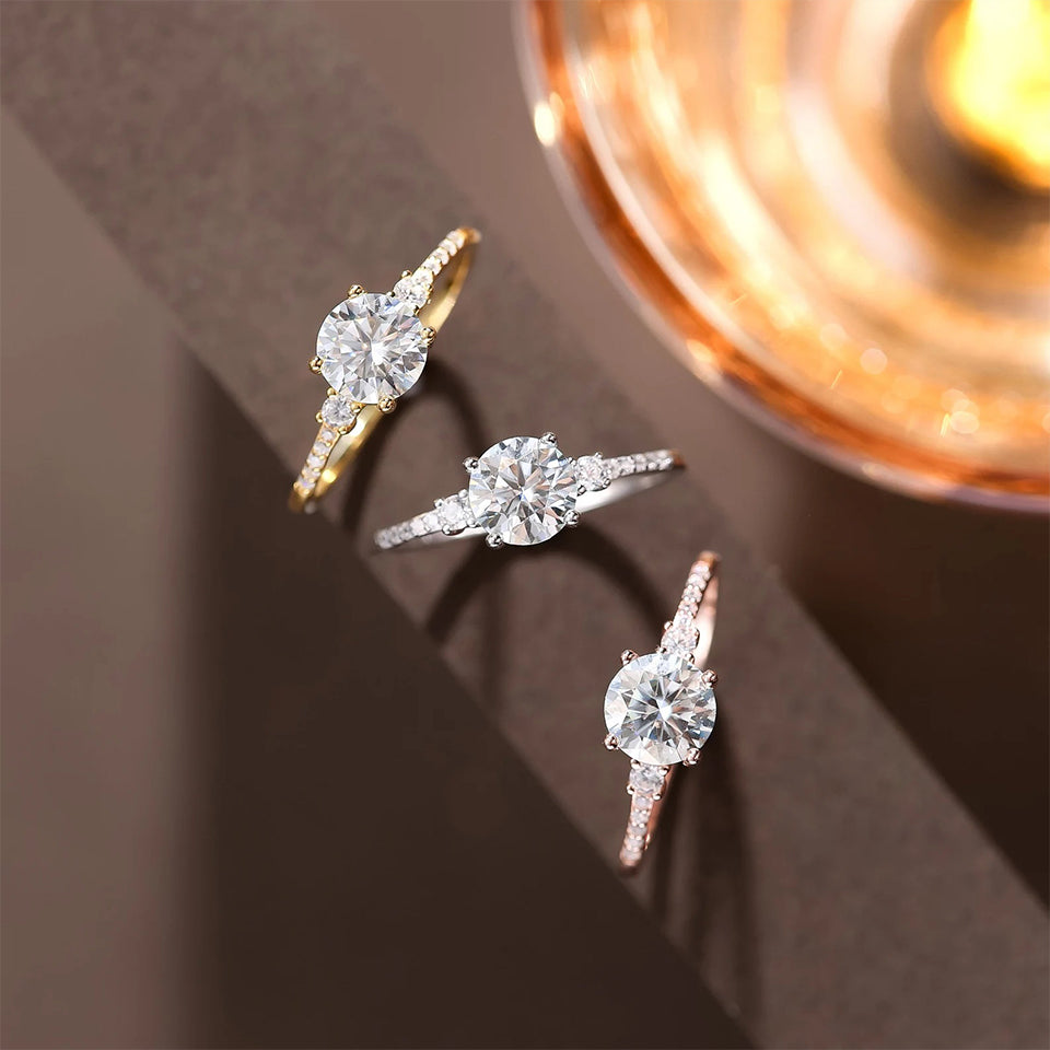 Channel Three-Stone Engagement Ring